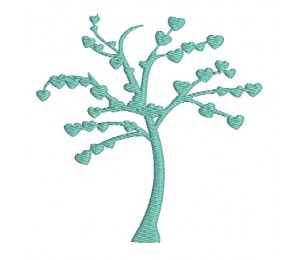 Stickdatei Baum mit Herzen